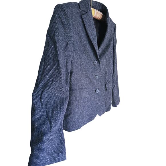 Benetton Romania Women's Wool Blazer Jacket Gray Size 40 Career Academia Preppy - Picture 4 of 8